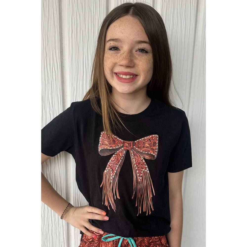 NEW STERLING KREEK kid's just a girl tee in black